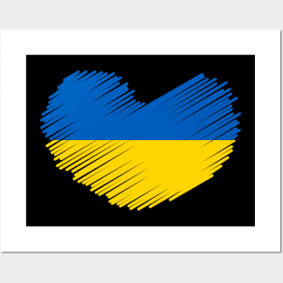 Ukraine Flag Heart Design Posters and Art